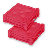 Coussin de sol lot de 2  - 50 x 50 cm Rouge Piment - Deco-arts.fr