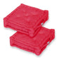 Coussin de sol lot de 2  - 50 x 50 cm Rouge Piment - Deco-arts.fr