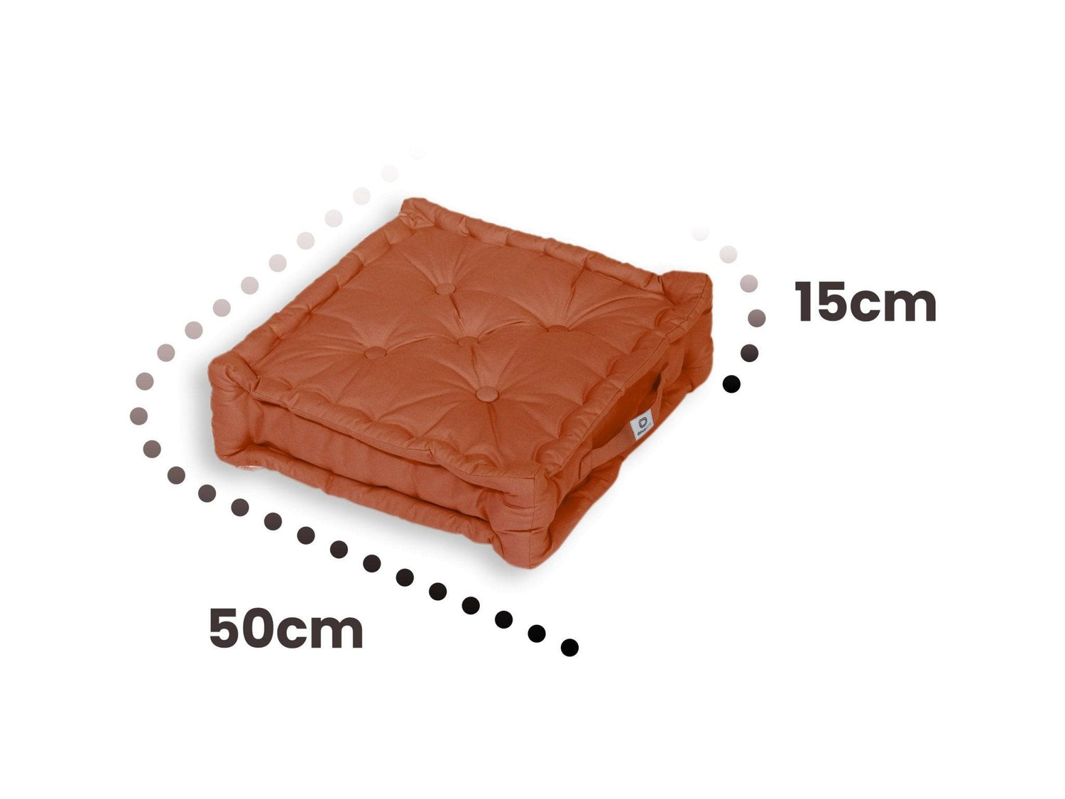Coussin de sol lot de 2  - 50 x 50 cm Terracotta - Deco-arts.fr