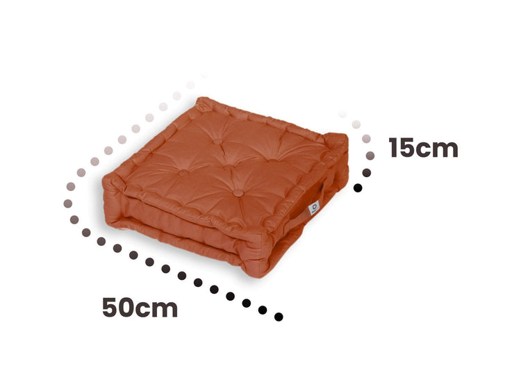 Coussin de sol lot de 2  - 50 x 50 cm Terracotta - Deco-arts.fr