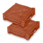 Coussin de sol lot de 2  - 50 x 50 cm Terracotta - Deco-arts.fr