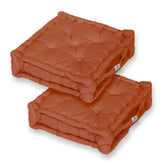 Coussin de sol lot de 2  - 50 x 50 cm Terracotta - Deco-arts.fr