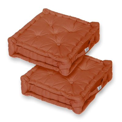 Coussin de sol lot de 2  - 50 x 50 cm Terracotta - Deco-arts.fr