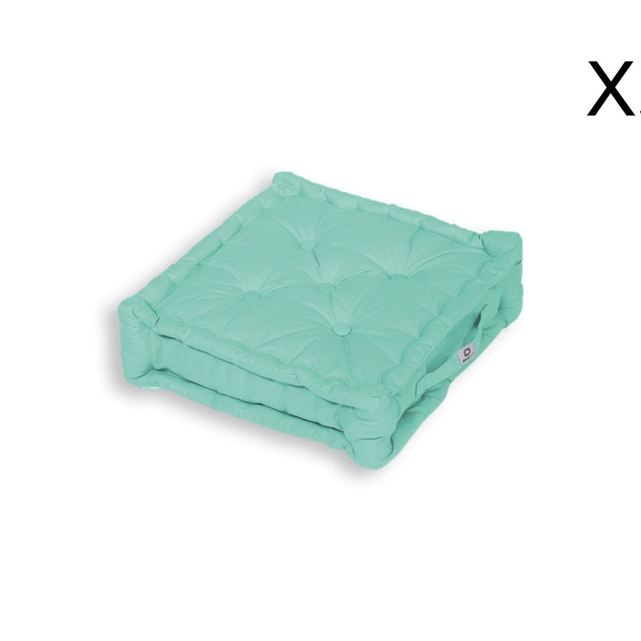 Lote de 2 Cojines de Suelo XL 50x50 Verde Menta, relleno de copos de espuma