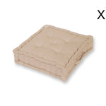Coussin de sol lot de 2  - 60 x 60 cm Beige Clair - Deco-arts.fr