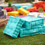Coussin de sol lot de 2  - 60 x 60 cm  Bleu Caraibes - Deco-arts.fr