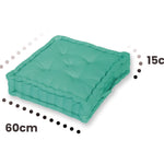 Coussin de sol lot de 2  - 60 x 60 cm  Bleu Caraibes - Deco-arts.fr