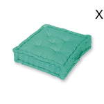 Coussin de sol lot de 2  - 60 x 60 cm  Bleu Caraibes - Deco-arts.fr