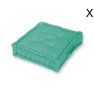 Coussin de sol lot de 2  - 60 x 60 cm  Bleu Caraibes - Deco-arts.fr