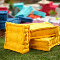 Lote de 2 Cojines de Suelo Gigantes 60x60 Amarillo - Grueso 15cm & Asa de Transporte