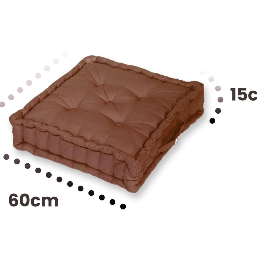 Lot de 2 Coussins de Sol Géant 60x60 Rouille, tissu anti-UV et déperlant
