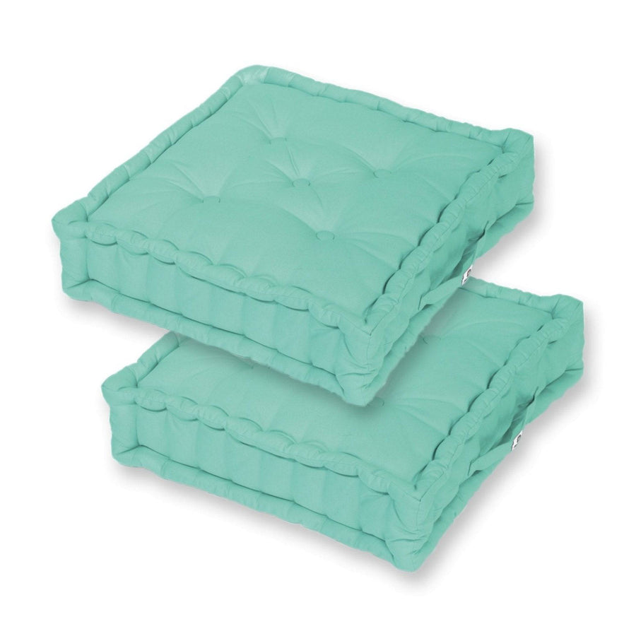 Lote de 2 Cojines de Suelo (60 x H15 cm) Verde Menta, grosor de 15 cm