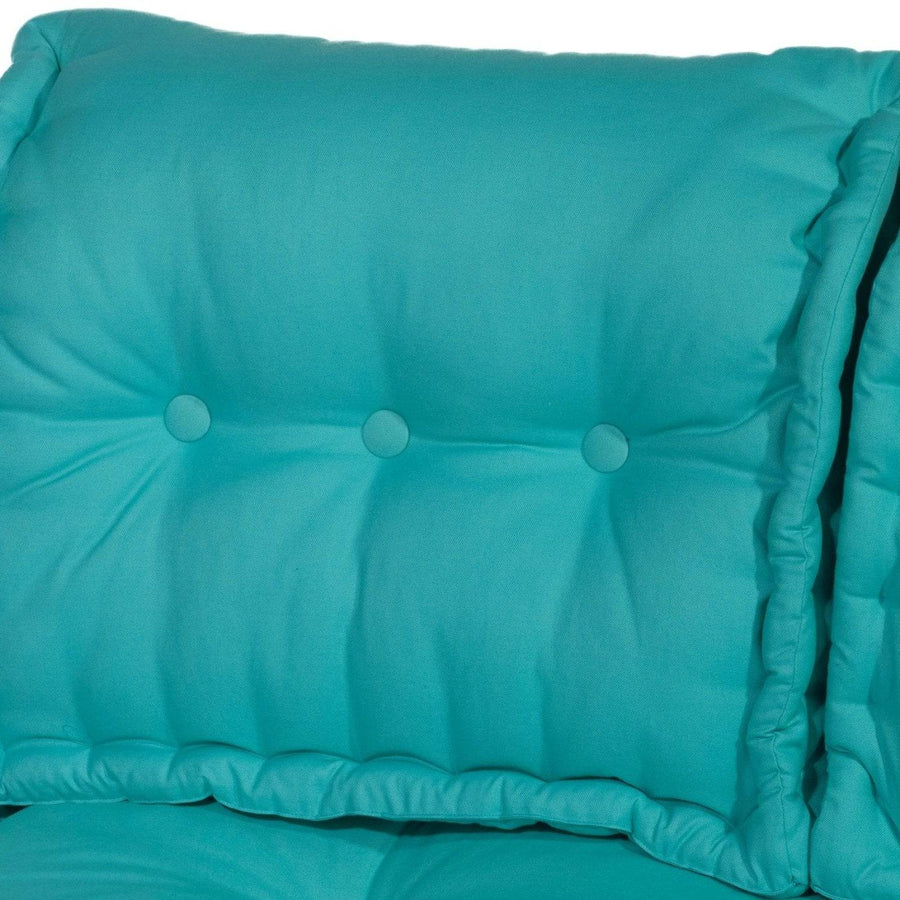 Kit de Cojines para Palé Europeo 120x80 Azul Caribe, tejido anti-UV e hidrófugo