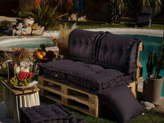 Cojines de palet acolchados 120x80x20cm Gris Carbón