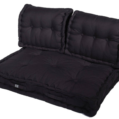 Kit de 3 coussins pour fauteuils Deco Arts Palette Europe, gris carbone, assise XXL épaisse 20cm, 1 assise + 2 dossiers.