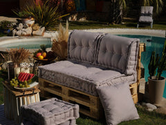 Cojines acolchados para palets 120x80x20cm Gris guijarro