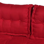 Kit de coussins palette Deco Arts rouge piment pour fauteuils, assise XXL épaisse 20cm, comprenant 1 assise et 2 dossiers.