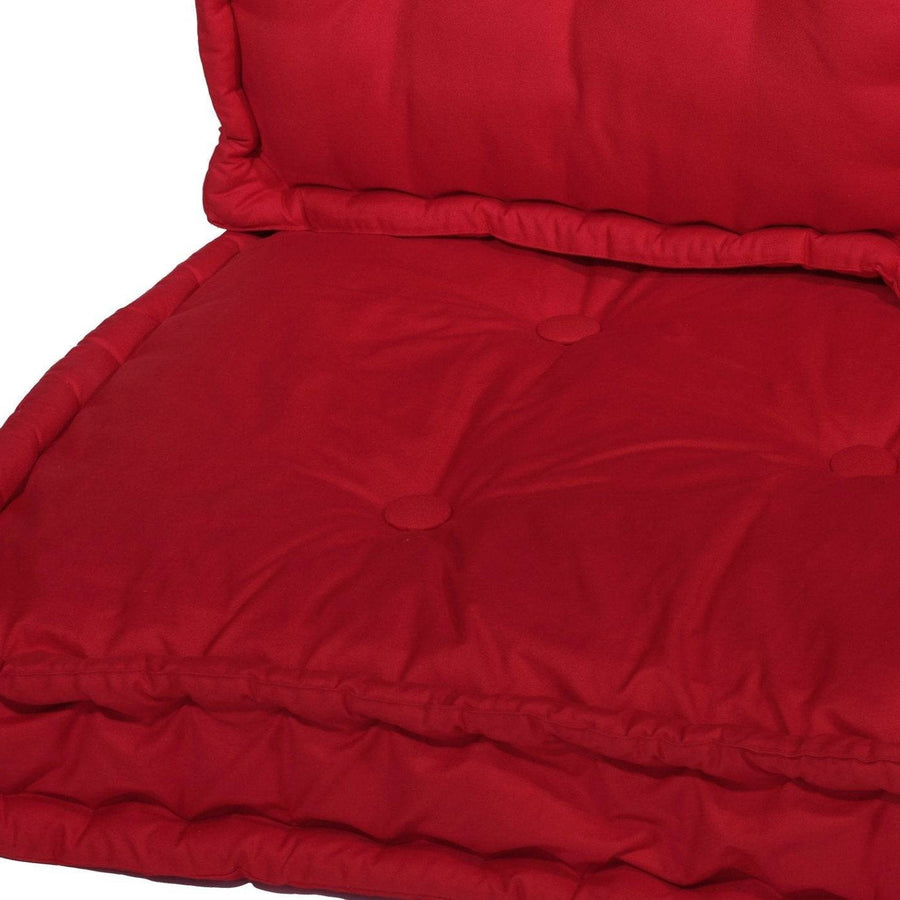 Kit de Cojines para Palé Europeo 120x80 Rojo Pimiento, relleno de copos de espuma
