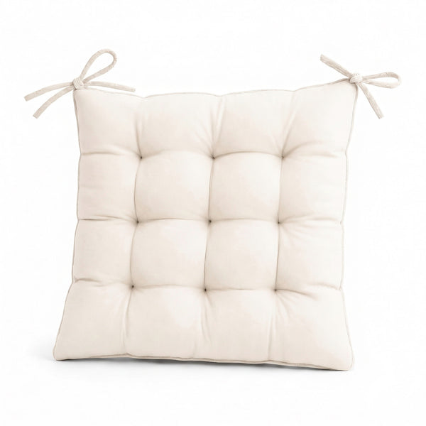 Galette de chaise 40x40 Blanc Cassé, vue de face