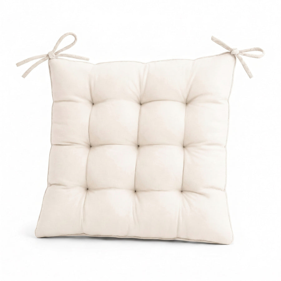 Galette de chaise 40x40 Blanc Cassé, vue de face