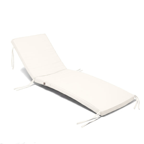 Matelas bain de soleil 185x60 Blanc Cassé avec liens d'attache, sur fond blanc