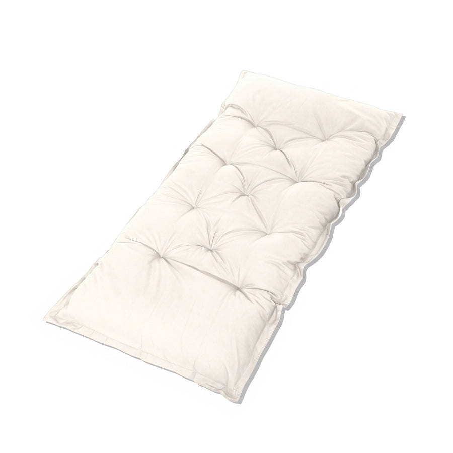 Matelas de sol XXL 195x100 Blanc Cassé capitonné, sur fond blanc