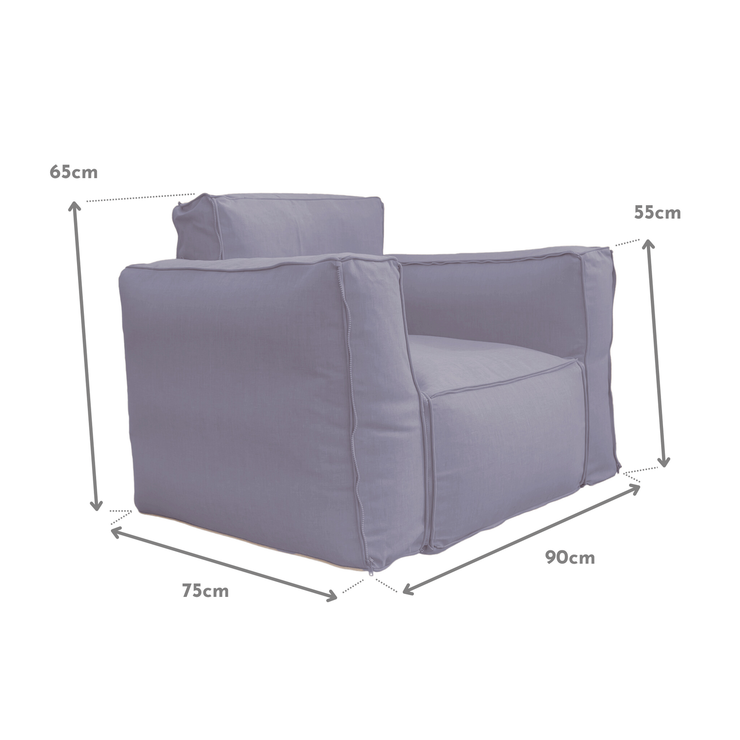 Canapé salon de jardin modulable 90x75x65cm Gris galet - Deco-arts.fr