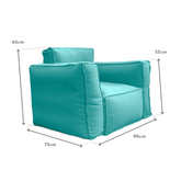 Canapé salon de jardin modulable 90x75x65cm Bleu caraïbes - Deco-arts.fr