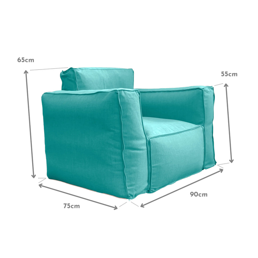 Sillón Modular de Jardín 90x75 Azul Caribe – foto 6