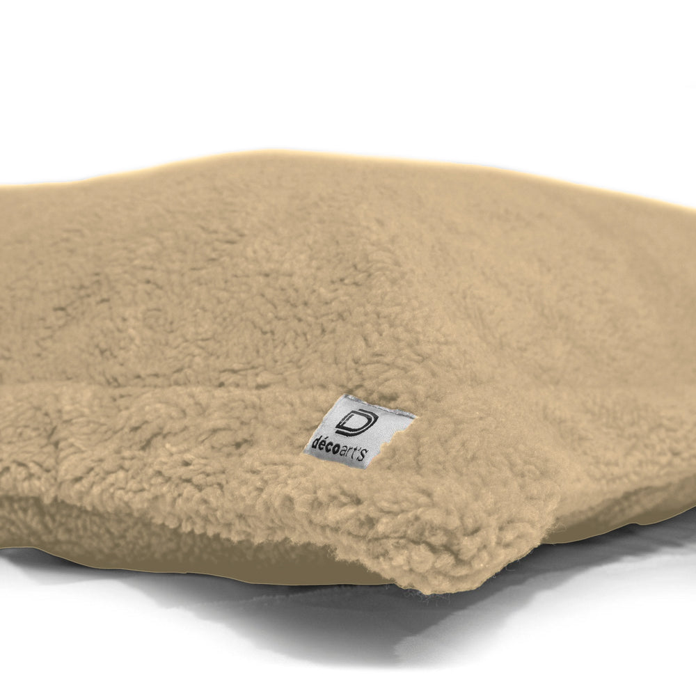 Puf Cojín Gigante XL 150x100 Beige, tejido sherpa