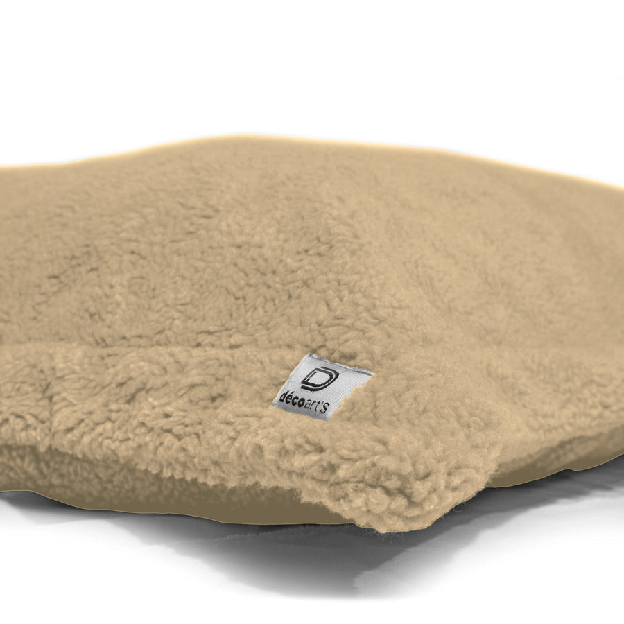 Puf Cojín Gigante XL 150x100 Beige, tejido sherpa
