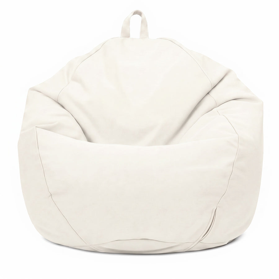Puf pera XL 110x120 Blanco Roto, vista frontal